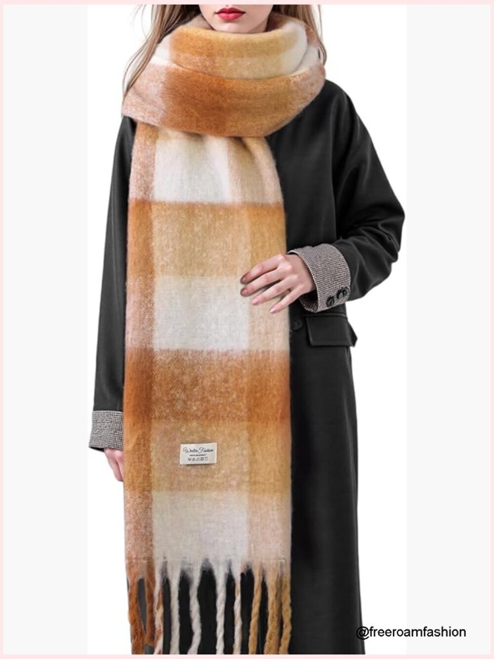 Vintage Mohair Scarf, Chunky Cashmere Feel Blanket Pashmina Wrap, Winter Large